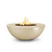 Savannah Fire Pit - GFRC Concrete Wide Ledge Vanilla with Lava Rock