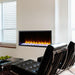 Simplifire Scion 43 Linear Electric Fireplace Built in Living Room with Large Crystal Clear Media