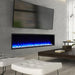 Simplifire Scion 43 Linear Electric Fireplace in Entertainment Room with Large Crystal Clear and Glowing Embers