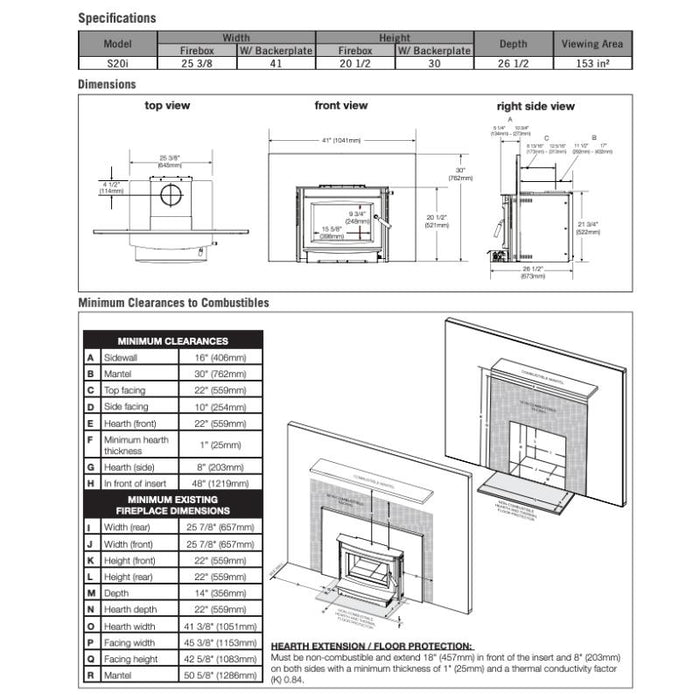 Napoleon S20i Wood Insert | S20i