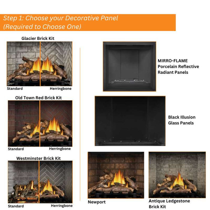 Step 1 Choose your levation X 36" Direct Vent Fireplace Decorative Panel