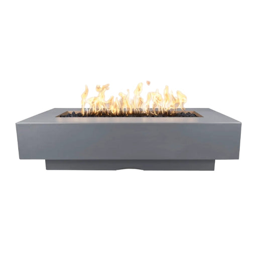 The Distric Fire Pit - GFRC Concrete 84" Gray with Lava Rock