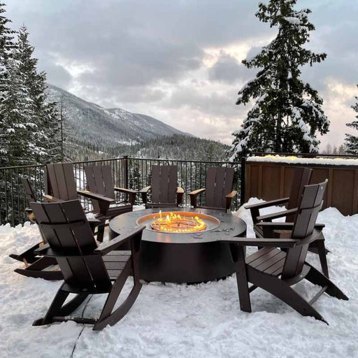 Upland Fire Pit Black Powder Coated Metal Installed at the Rooftop with Bullet Burner Installed Scaled