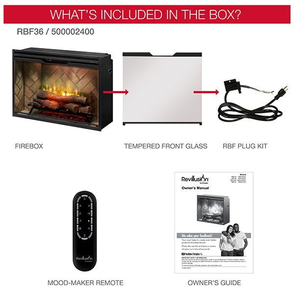  Whats included in the box for Dimplex Revillusion36_Built-In Firebox