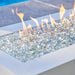 White Cove 72 Linear Gas Fire Pit Table with Clear Tempered Fire Glass Gems plus Fire Burner On Scaled V1