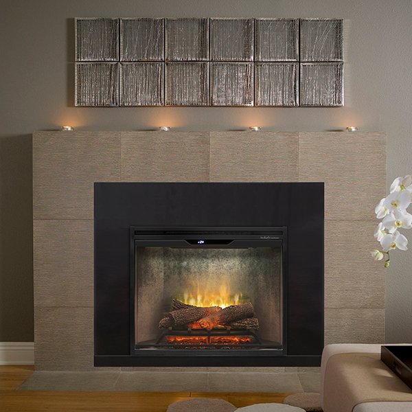  Dimplex Revillusion30 Inch Built-In Firebox Weathered Concrete With Trim Face On