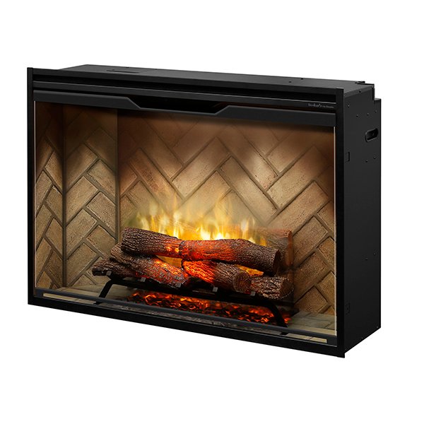 Dimplex Revillusion 42 Built-In Electric Firebox Herringbone Right Side White Background